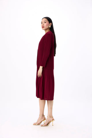 Irene 2 Piece jacket Dress - Maroon