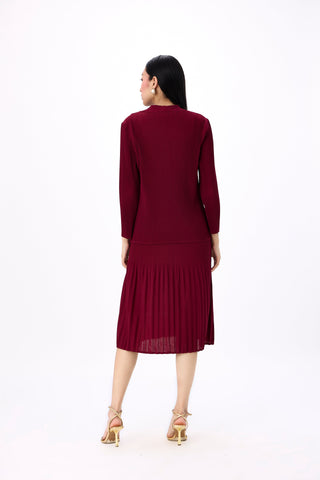 Irene 2 Piece jacket Dress - Maroon