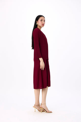 Irene 2 Piece jacket Dress - Maroon
