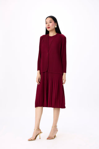 Irene 2 Piece jacket Dress - Maroon