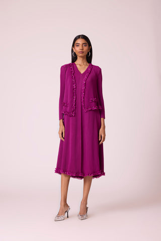 Emelline Jacket Dress - Magenta Rose