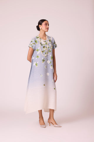 Jenna Print Dress - Pale Blue