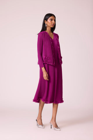Emelline Jacket Dress - Magenta Rose