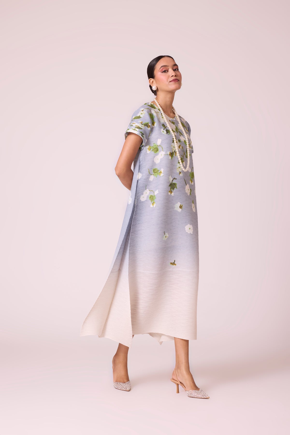 Jenna Print Dress - Pale Blue