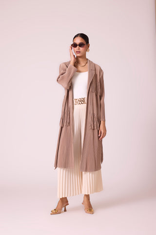 Morgan Fringe Jacket - Beige