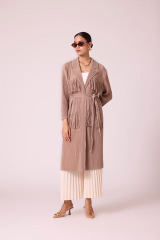 Morgan Fringe Jacket - Beige