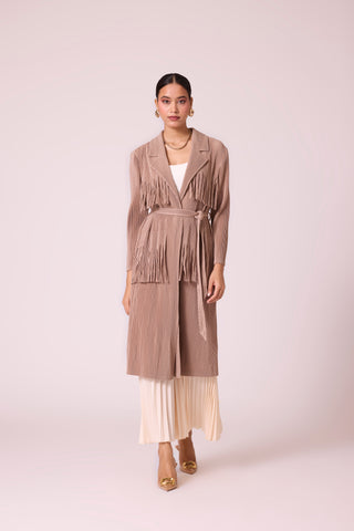 Morgan Fringe Jacket - Beige