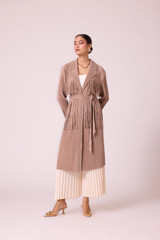 Morgan Fringe Jacket - Beige