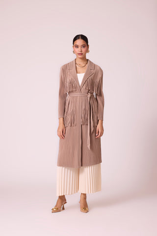 Morgan Fringe Jacket - Beige
