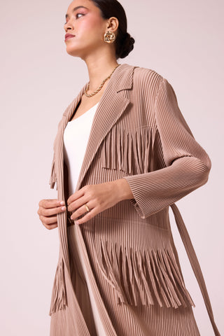 Morgan Fringe Jacket - Beige