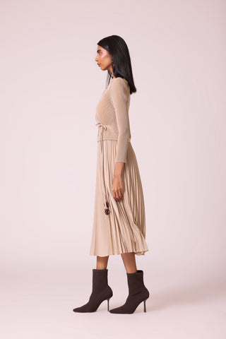 Lillian Wrap Dress - Beige