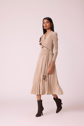 Lillian Wrap Dress - Beige