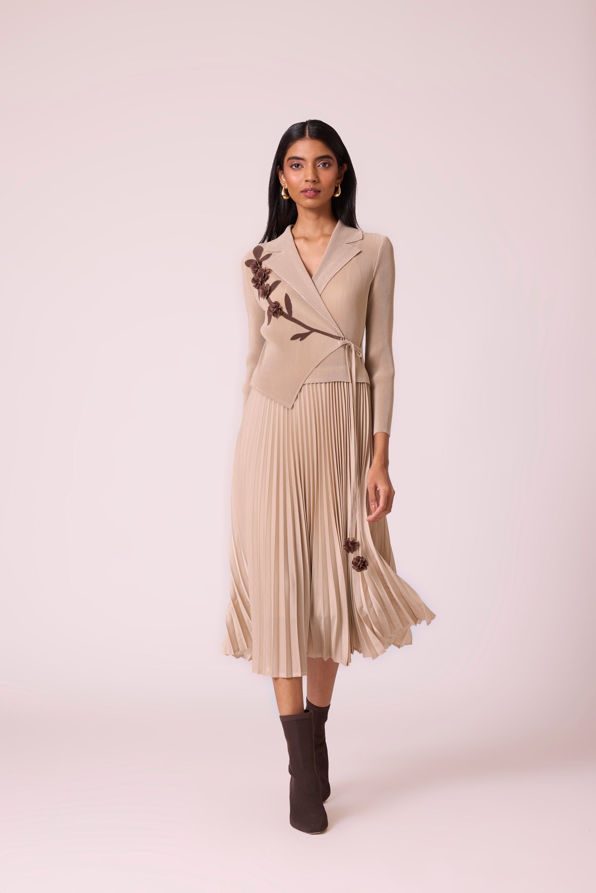 Lillian Wrap Dress - Beige