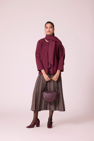 Nova Jacket & Scarf - Burgundy