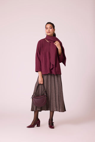 Nova Jacket & Scarf - Burgundy