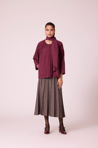 Nova Jacket & Scarf - Burgundy