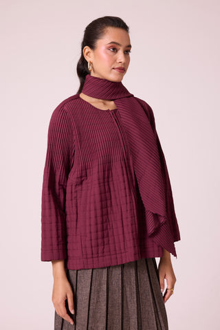 Nova Jacket & Scarf - Burgundy