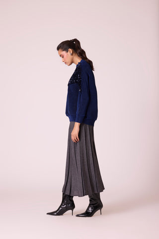 Corene Velvet Top - Midnight Navy