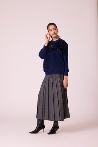 Corene Velvet Top - Midnight Navy