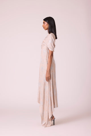 Juliana Dress - Beige & Silver