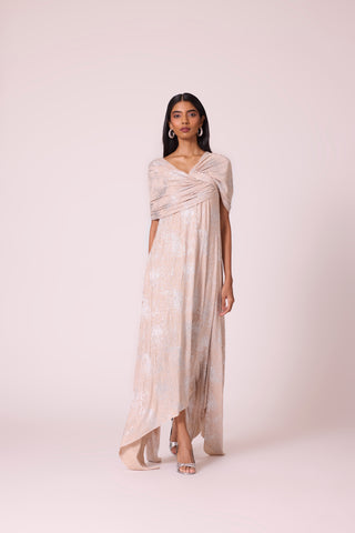 Juliana Dress - Beige & Silver