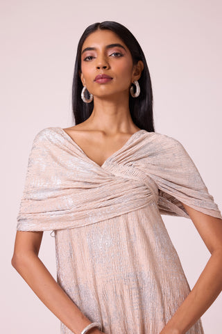 Juliana Dress - Beige & Silver