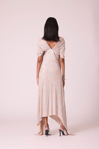 Juliana Dress - Beige & Silver