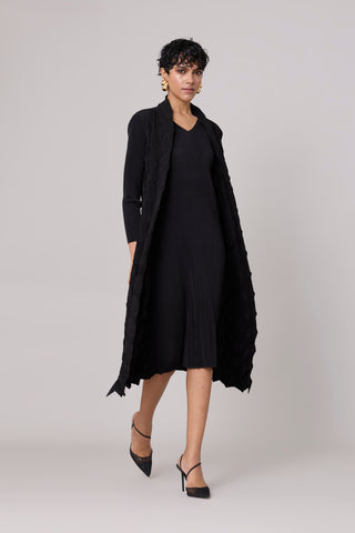 Paula Textured Overlay Dress - Black