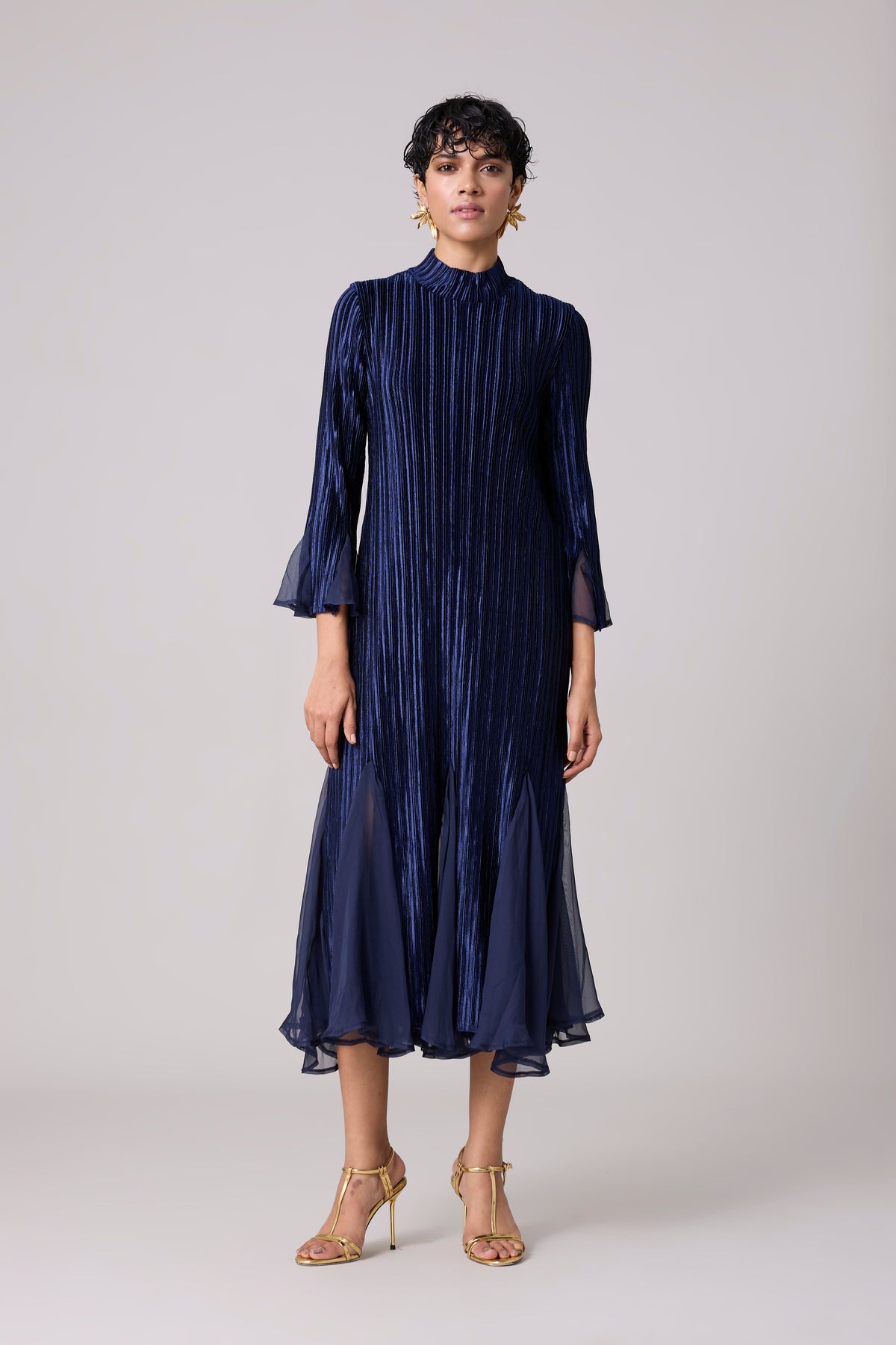 Briana Velvet Dress - Navy