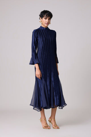 Briana Velvet Dress - Navy