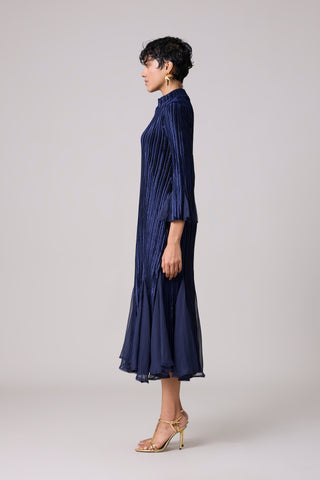 Briana Velvet Dress - Navy