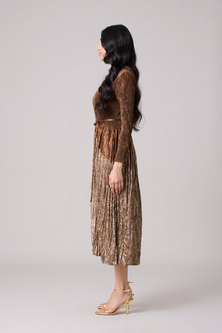 Willa Crushed Dress - Brown