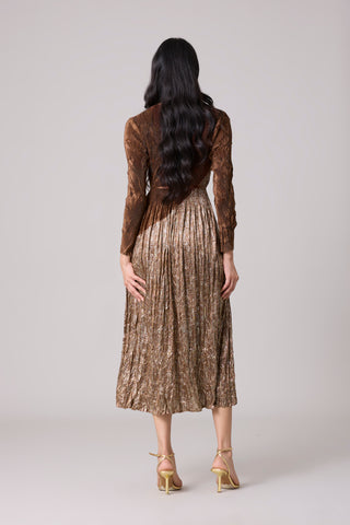 Willa Crushed Dress - Brown