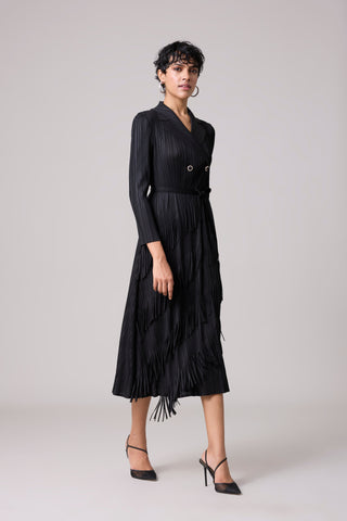 Camren Fringe Dress - Black