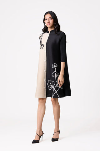 Estele Dress - Black & Ivory