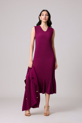 Katya Overlay Dress - Plum