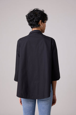 Agness Applique Shirt - Black