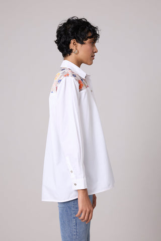 Eloise Sequence Flower Shirt - Bright White