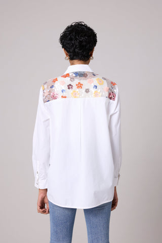 Eloise Sequence Flower Shirt - Bright White