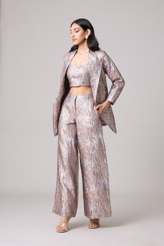 Ares 3 piece Textured Set - Pink & Grey