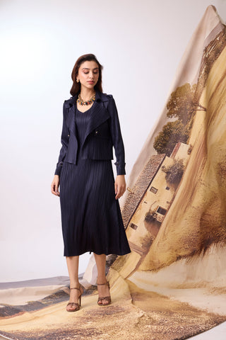 Olive Jacket Dress - Navy