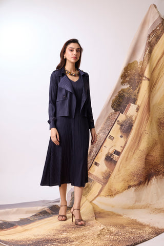Olive Jacket Dress - Navy