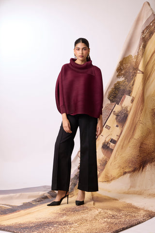 Sloane Batwing Top - Dark Maroon