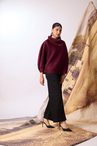 Sloane Batwing Top - Dark Maroon