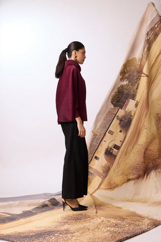 Sloane Batwing Top - Dark Maroon