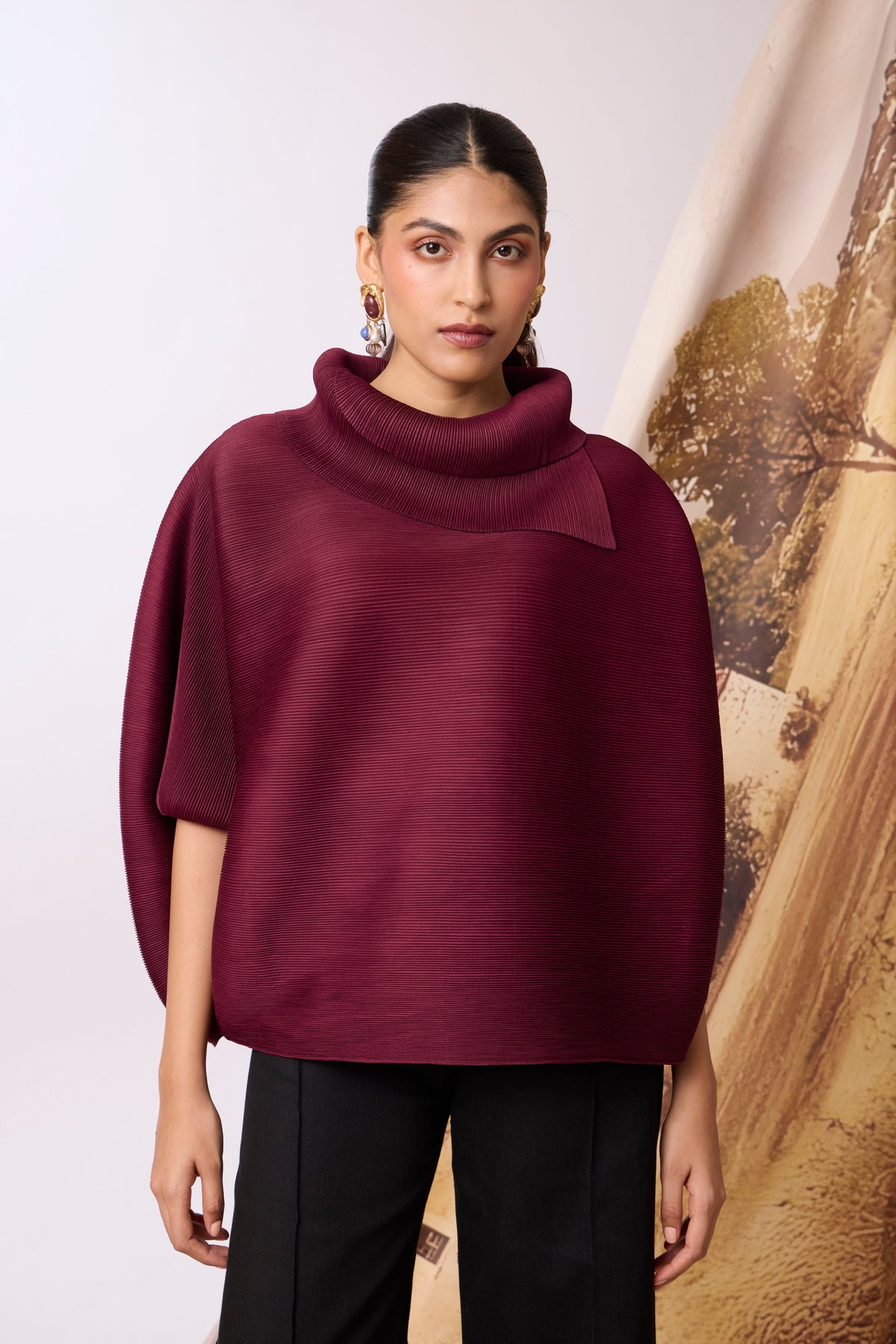 Sloane Batwing Top - Dark Maroon
