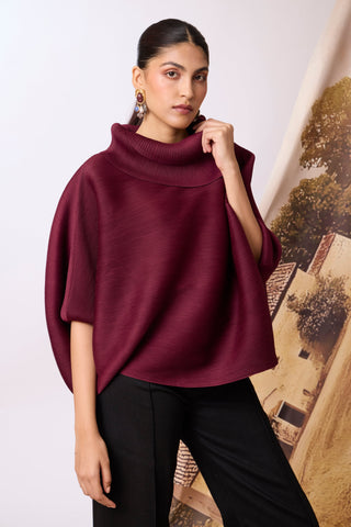 Sloane Batwing Top - Dark Maroon