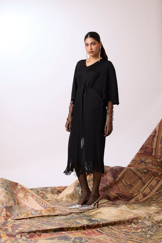 Val Fringe Dress - Black