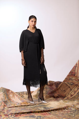 Val Fringe Dress - Black