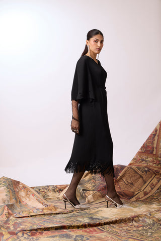 Val Fringe Dress - Black
